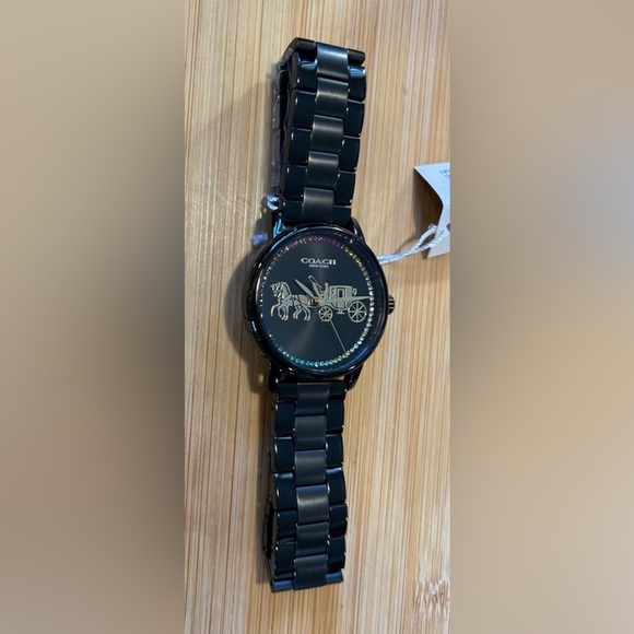 Coach Grand Watch 36mm Black Face With Golden Carriage & MultiColored Cr… - Picture 6 of 8